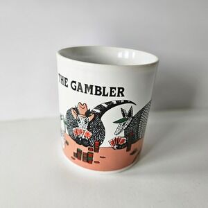 Vtg Kilncraft The Gambler Coffee Mug Cup Poker Armadillo Cowboy Made in England